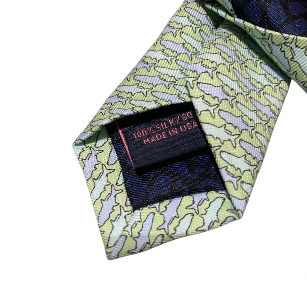 Vineyard Vines Classic Blue Fish Silk Tie